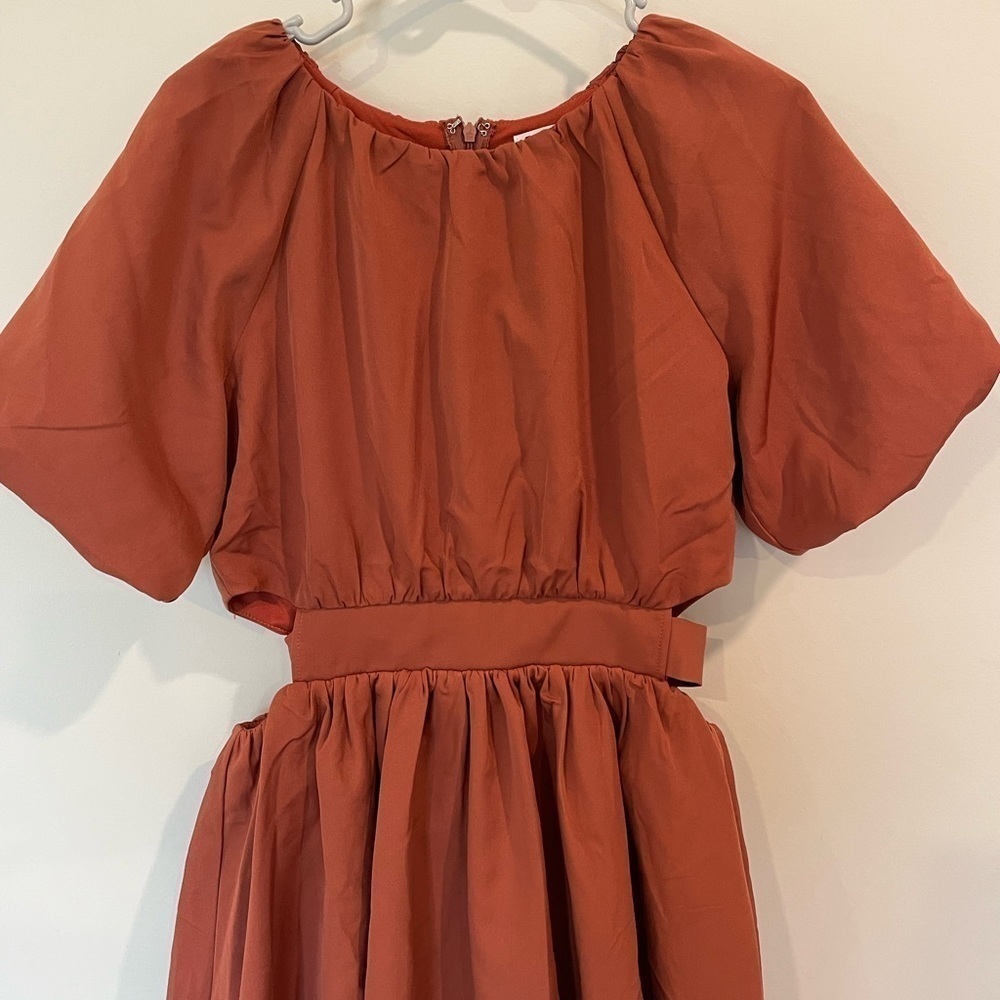 TCEC Bubble Dress in Burnt Orange - Picture 2 of 7
